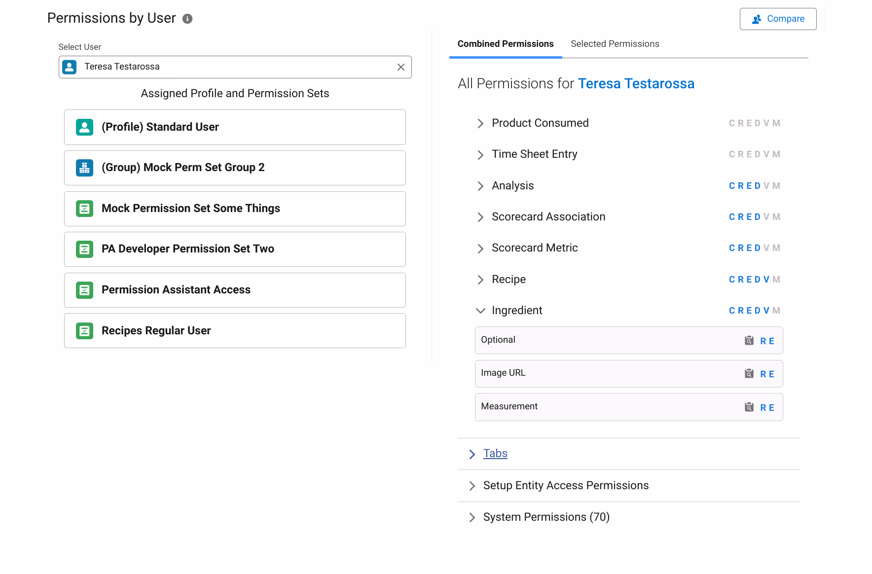 Quickly see object and field-level security settings.