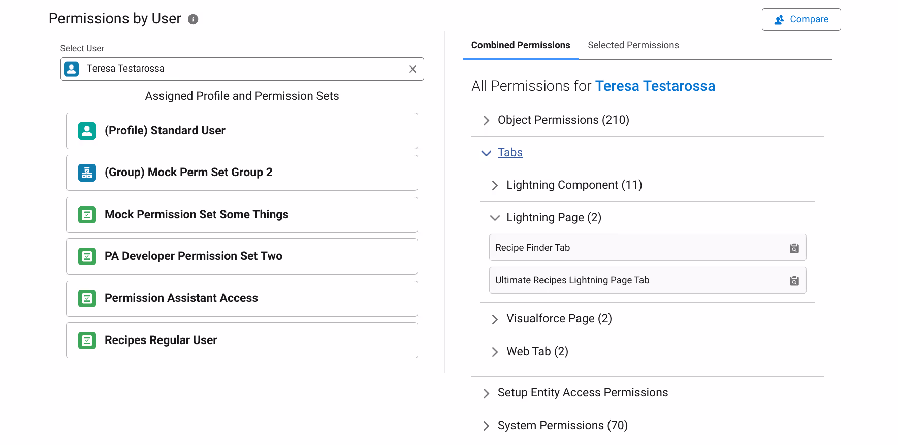Convenient breakdown of categories like Tabs.