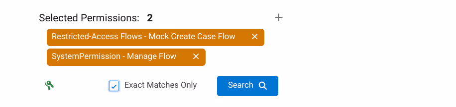 Exact matches option when working with multiple selections.