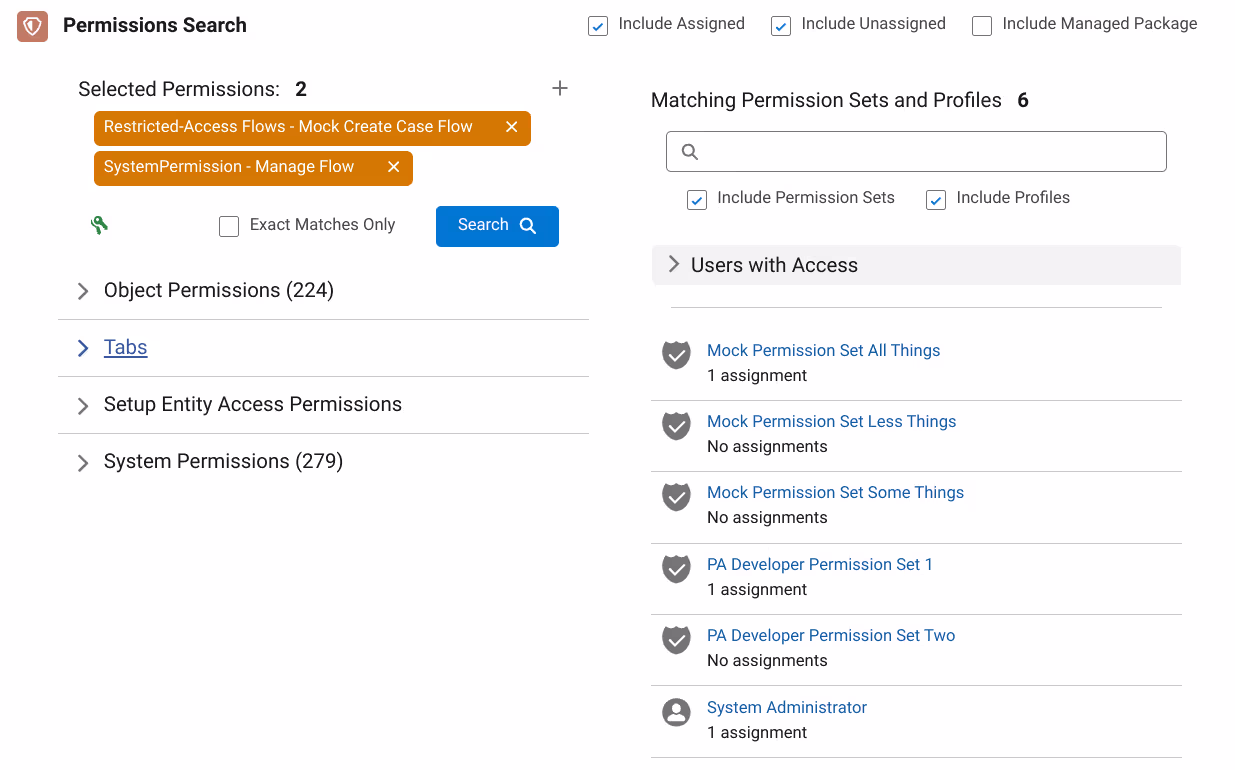 Displaying post-search results.