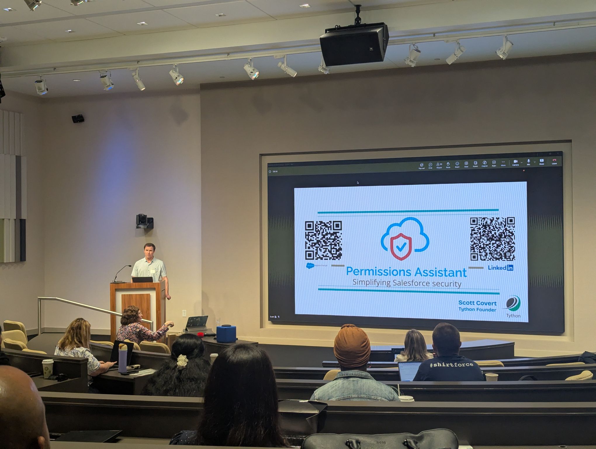 Scott Covert demonstrating Permissions Assistant at the Raleigh DemoJam