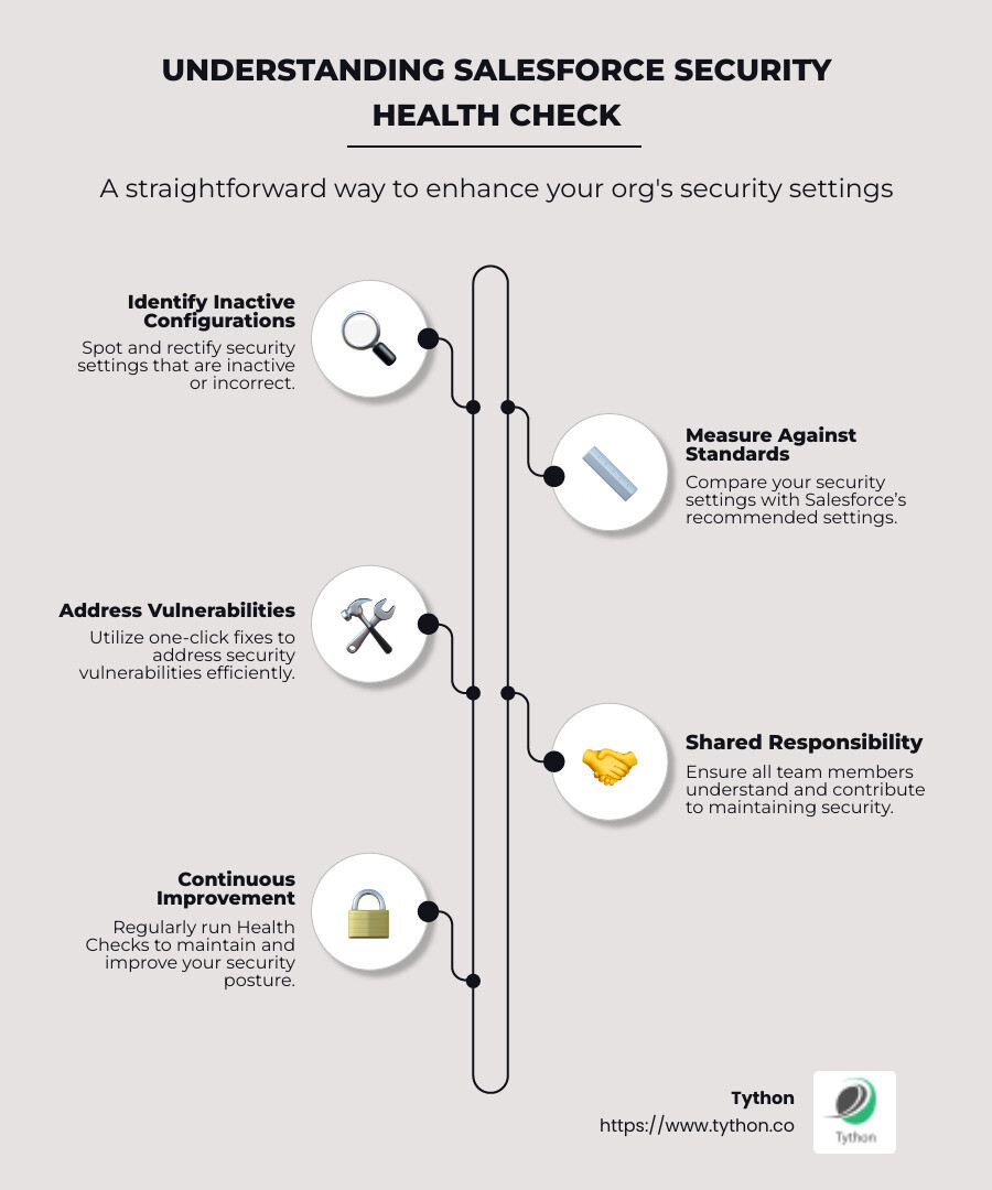 Comprehensive overview of Salesforce security health check features and process - Salesforce security health check infographic infographic-line-5-steps-neat_beige Comprehensive overview of Salesforce security health check features and process - Salesforce security health check infographic infographic-line-5-steps-neat_beige